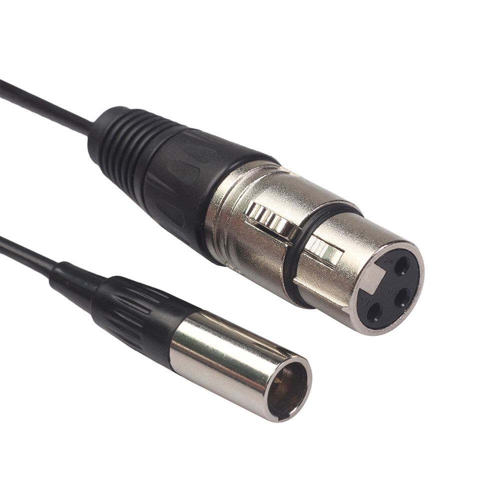 Mini XLR 3Pin to XLR 3Pin Audio Cable Male to Female Camera Microphone Cord